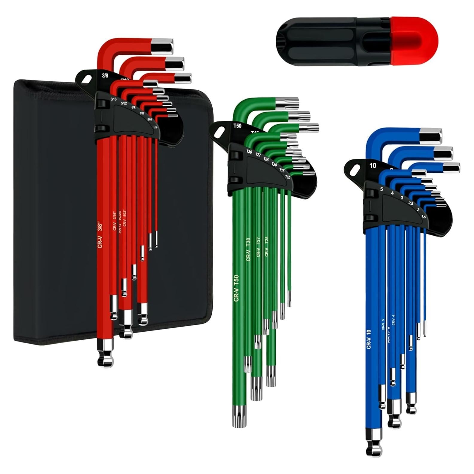 Juego de Llaves Allen C&T 27 Piezas Métrico y Torx