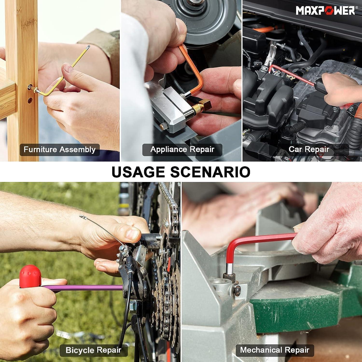 Juego de Llaves Allen MAXPOWER 18 Piezas Acero Cromo Vanadio