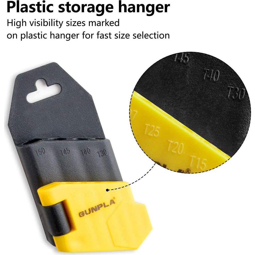 Juego de Llaves Allen Torx Gunpla 9 Piezas T10-T50 con Estuche