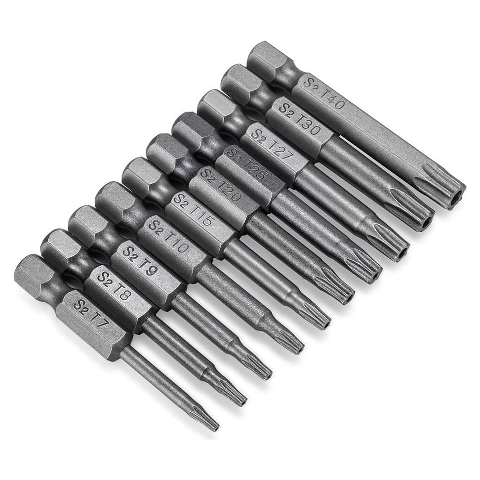 Juego de 10 Puntas de Destornillador Torx VAKOGAL Acero S2