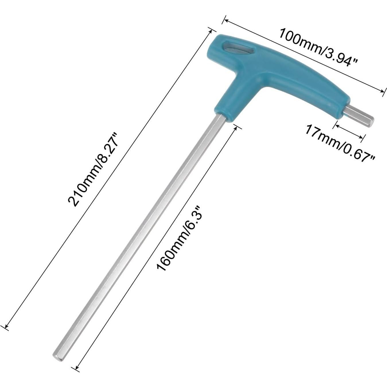 Llave Hexagonal T uxcell 6mm Acabado Cromado 210mm