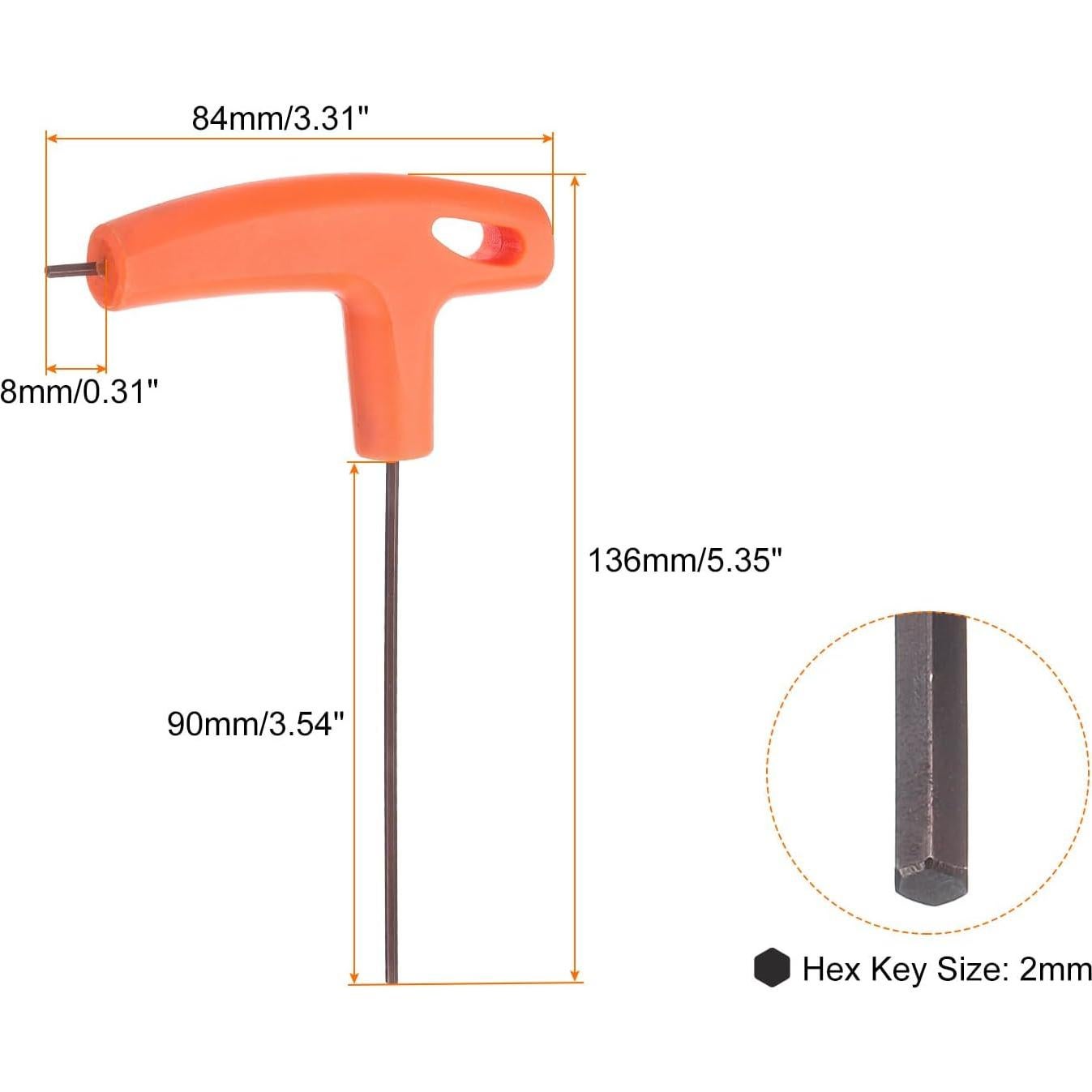 Llave Hexagonal T-Handle 2mm HARFINGTON Acero S2 Naranja