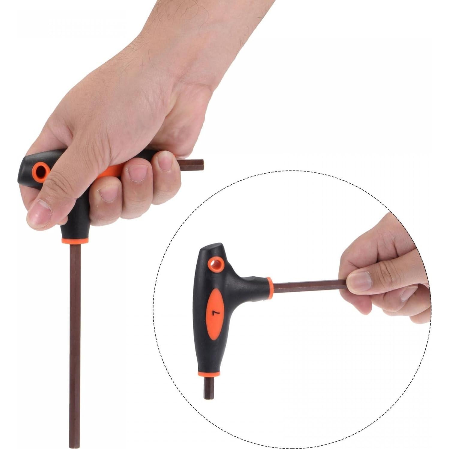 Llave Hexagonal T-Handle uxcell 5mm Acero S2 Doble Extremo 2 Pcs