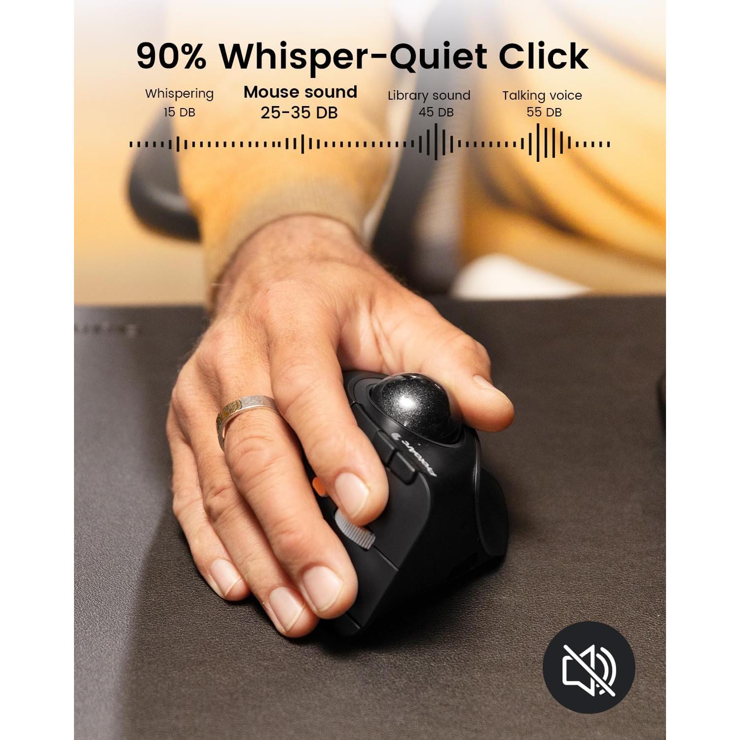 Ratón Trackball Inalámbrico Vertical ProtoArc EM05 NL Gris