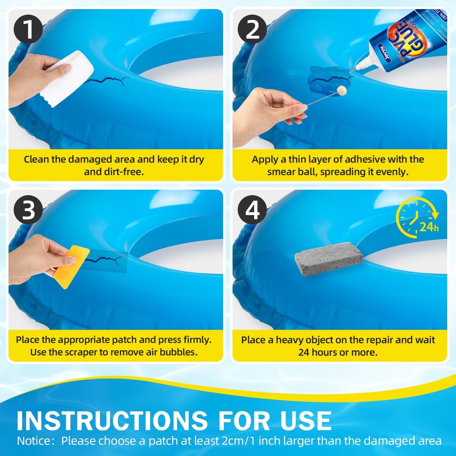 Kit de Parche para Colchón Inflable Jevvu - 15 Parches PVC