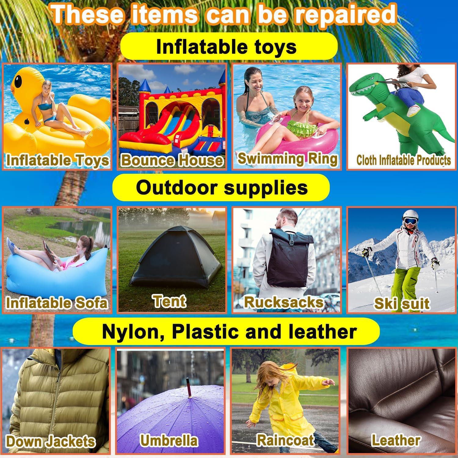 Kit de Parche Reparación Inflable KAIHENG 6 Piezas TPU 8.8x8.8 cm