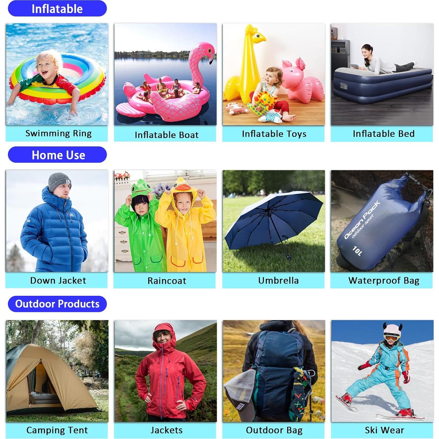 Kit de Parche Inflable Weishuo 8cm x 2.13m TPU Transparente