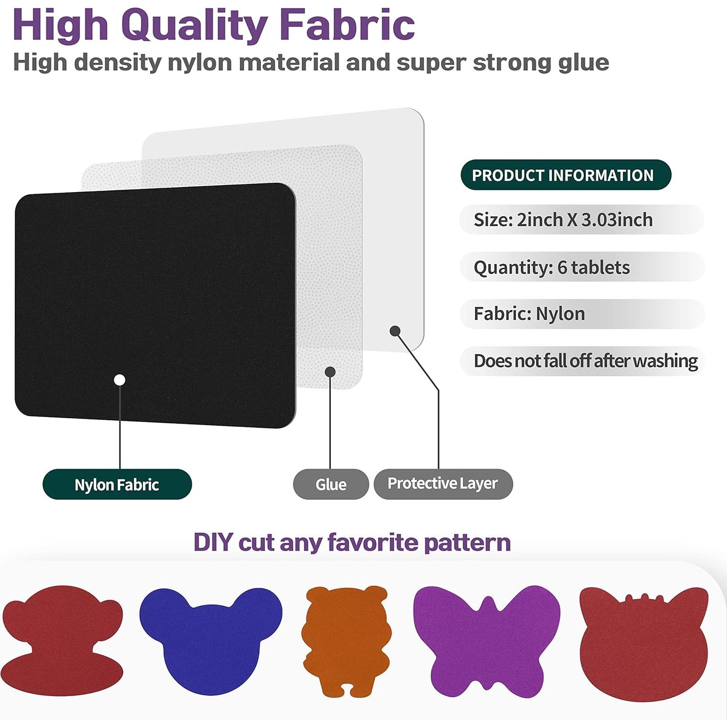 Kit de Reparación Autoadhesivo Azobur 6 Piezas Nylon Negro