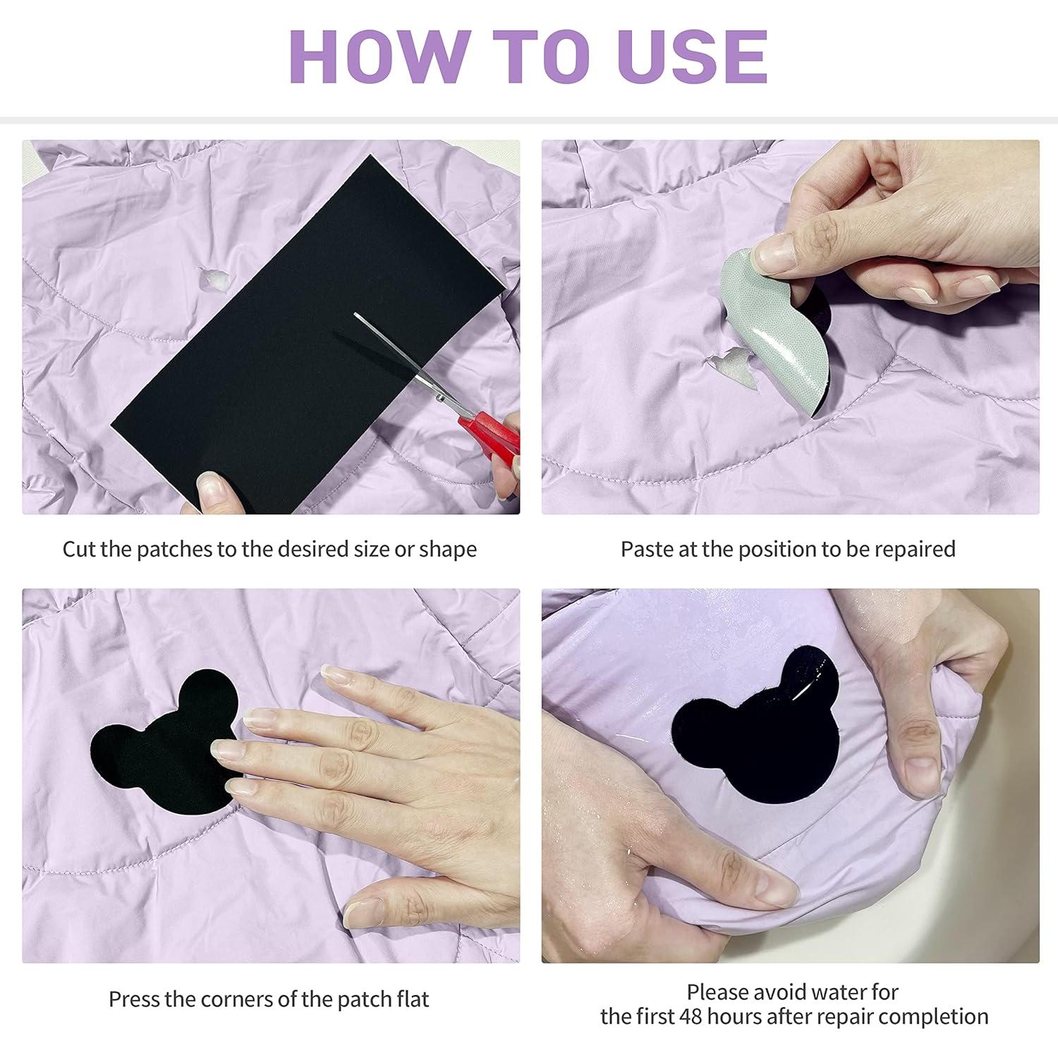 Kit de Reparación Autoadhesivo Azobur 6 Piezas Nylon Negro