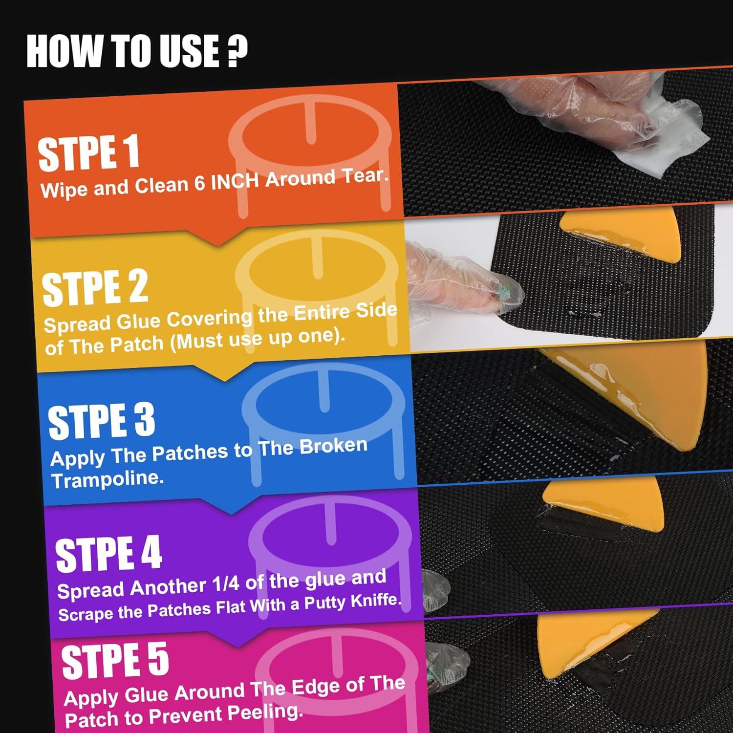 Kit de Reparación Autoadhesivo para Trampolín Taoanlo OMUMU