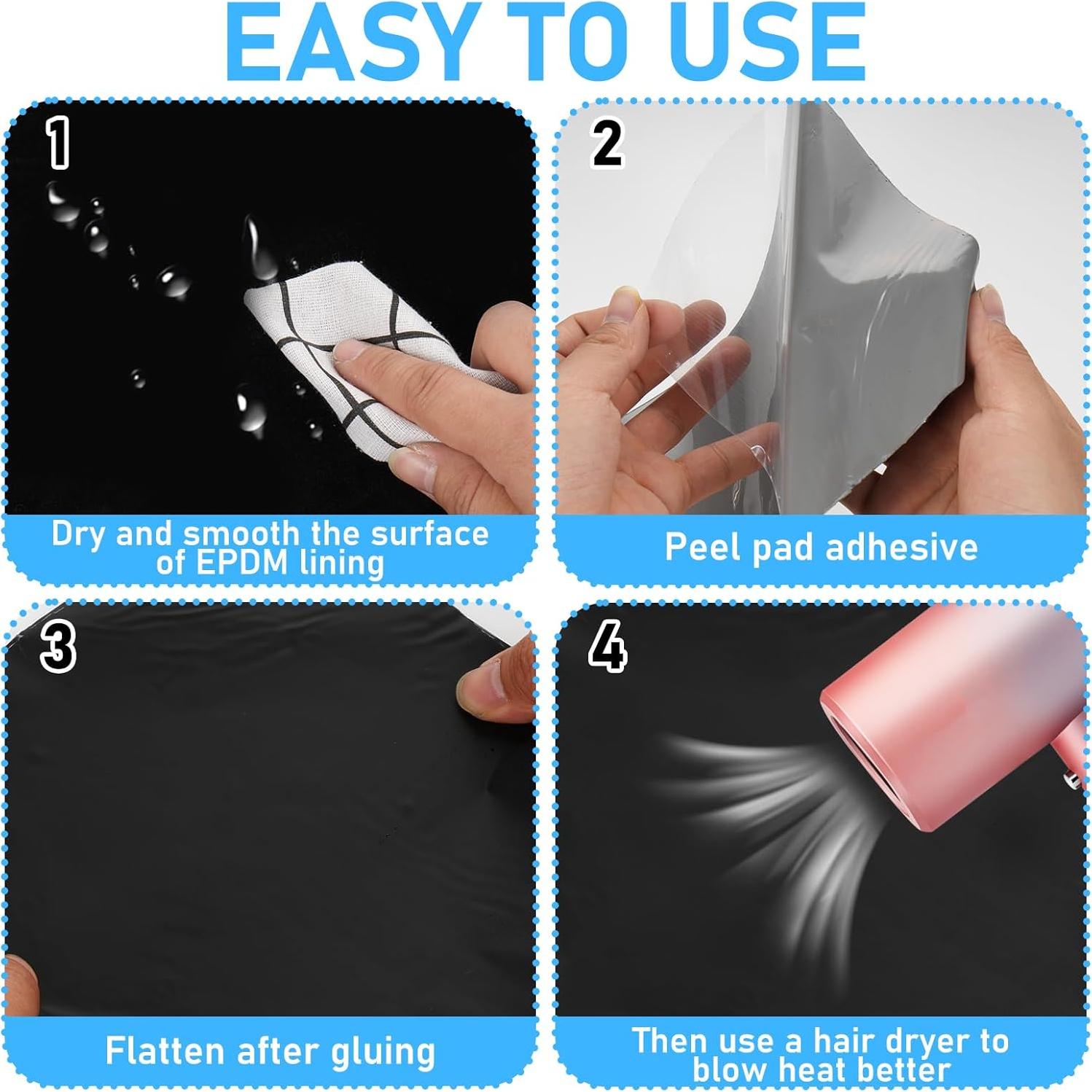 Kit de Reparación de Liner de Estanque EPDM 5 Pcs 20.32 cm