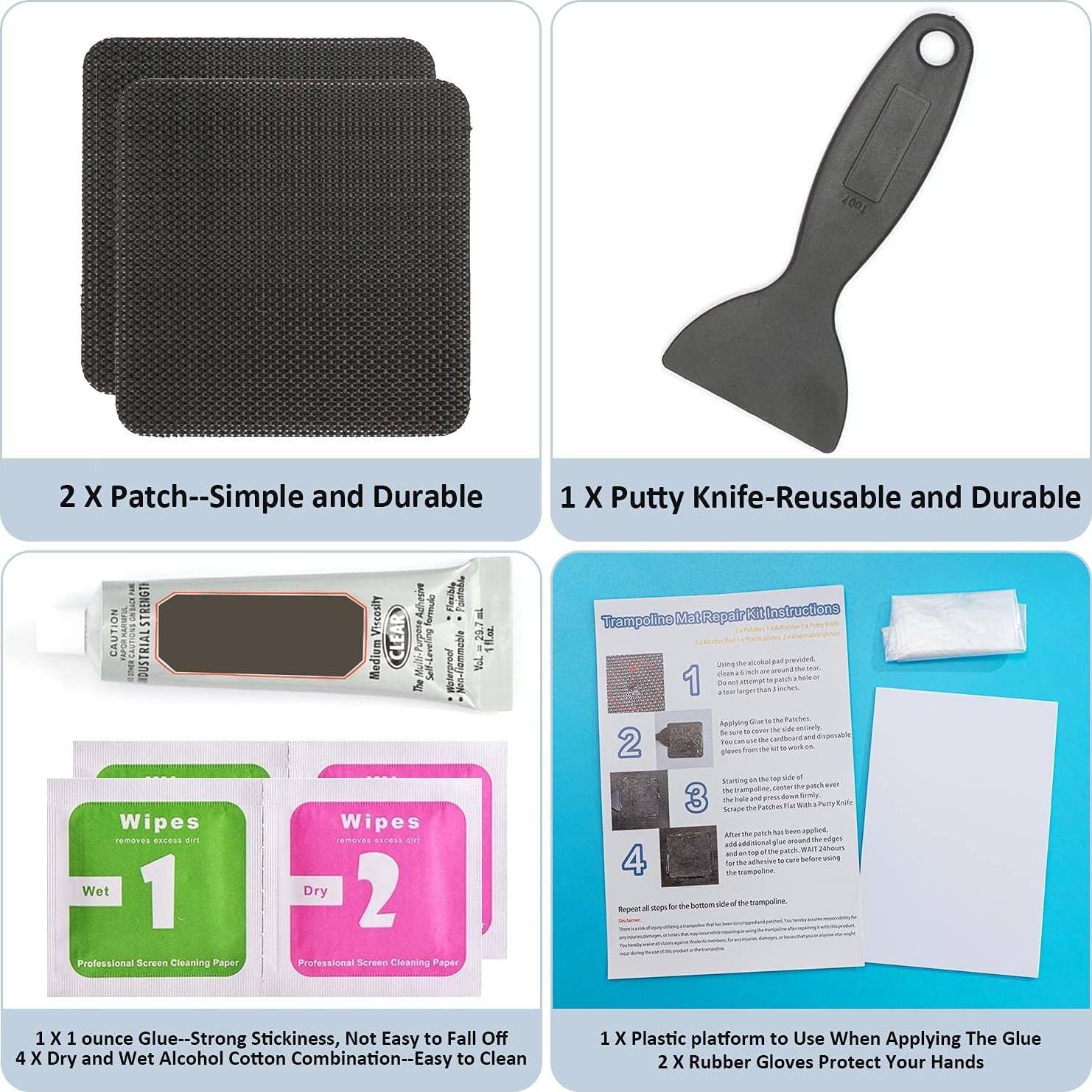 Kit de Reparación de Malla de Trampolín 4x4 cm - ifeolo