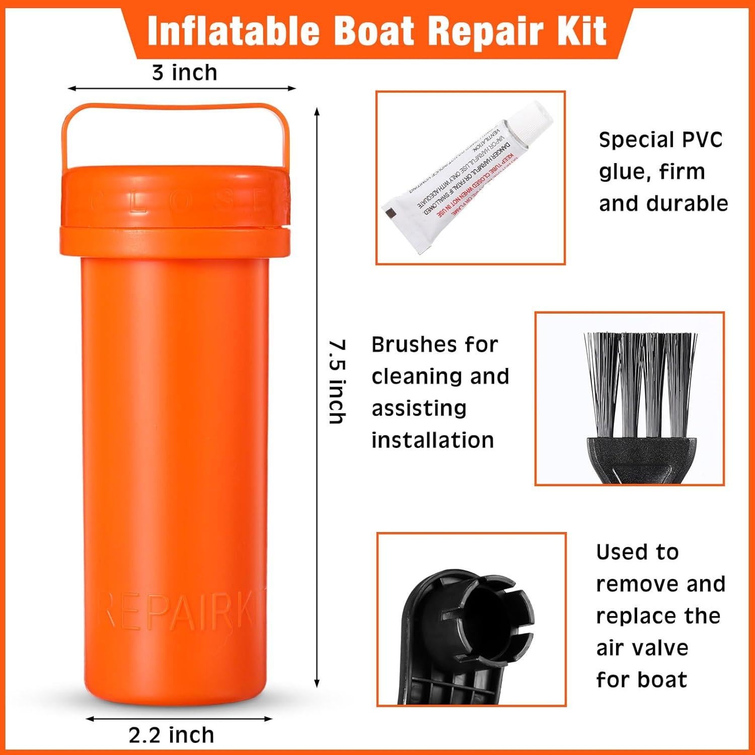 Kit de Reparación de Bote Inflable Gejoy MK4225 - 21 Piezas