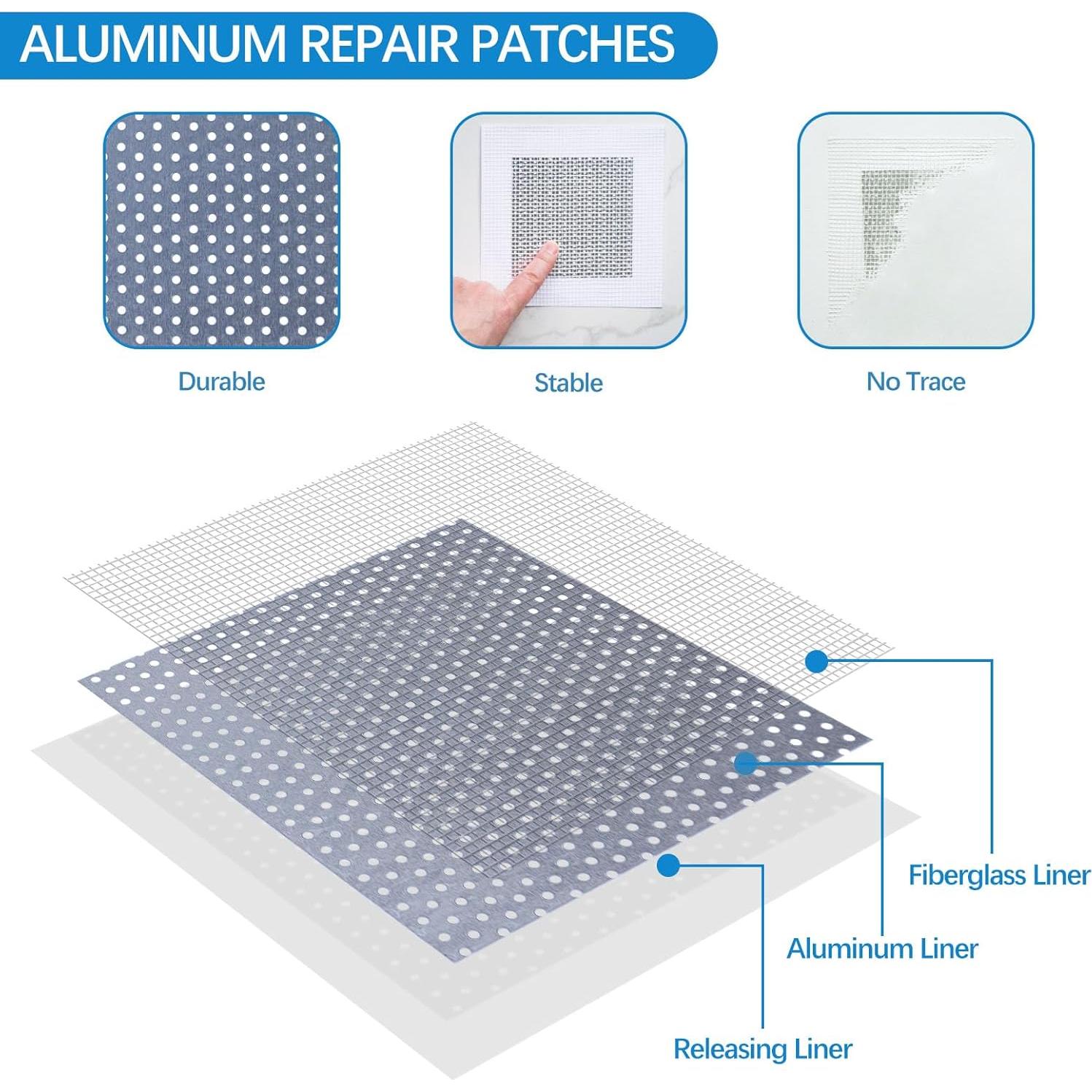 Kit de Reparación de Drywall HOMMEE 240g Masilla y Parche 5.08cm