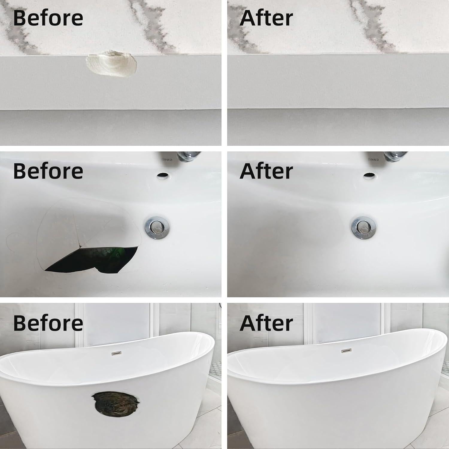 Kit de Reparación de Baño FENFANDAS - Fibra de Vidrio y Porcelana