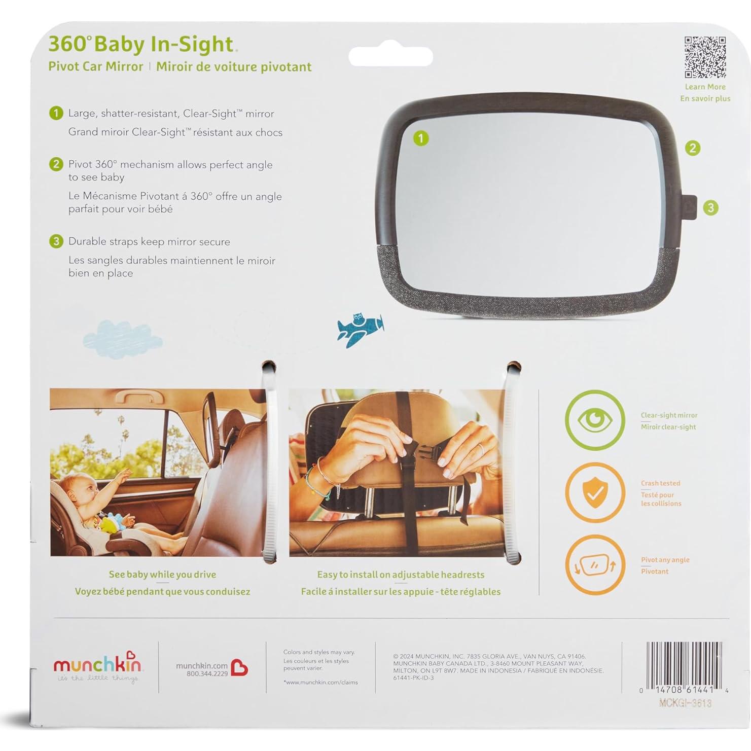 Espejo para Bebé Munchkin Baby In-Sight 360 Ajustable Negro