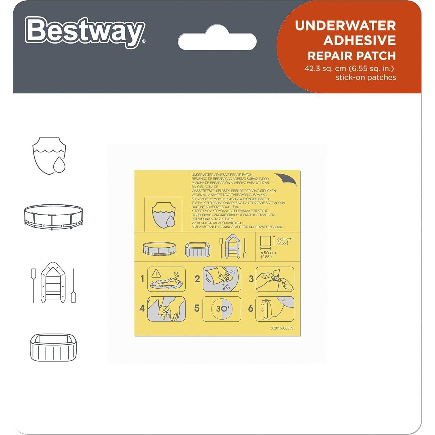 Parche de Reparación Adhesivo Bestway 10 Piezas para Piscina