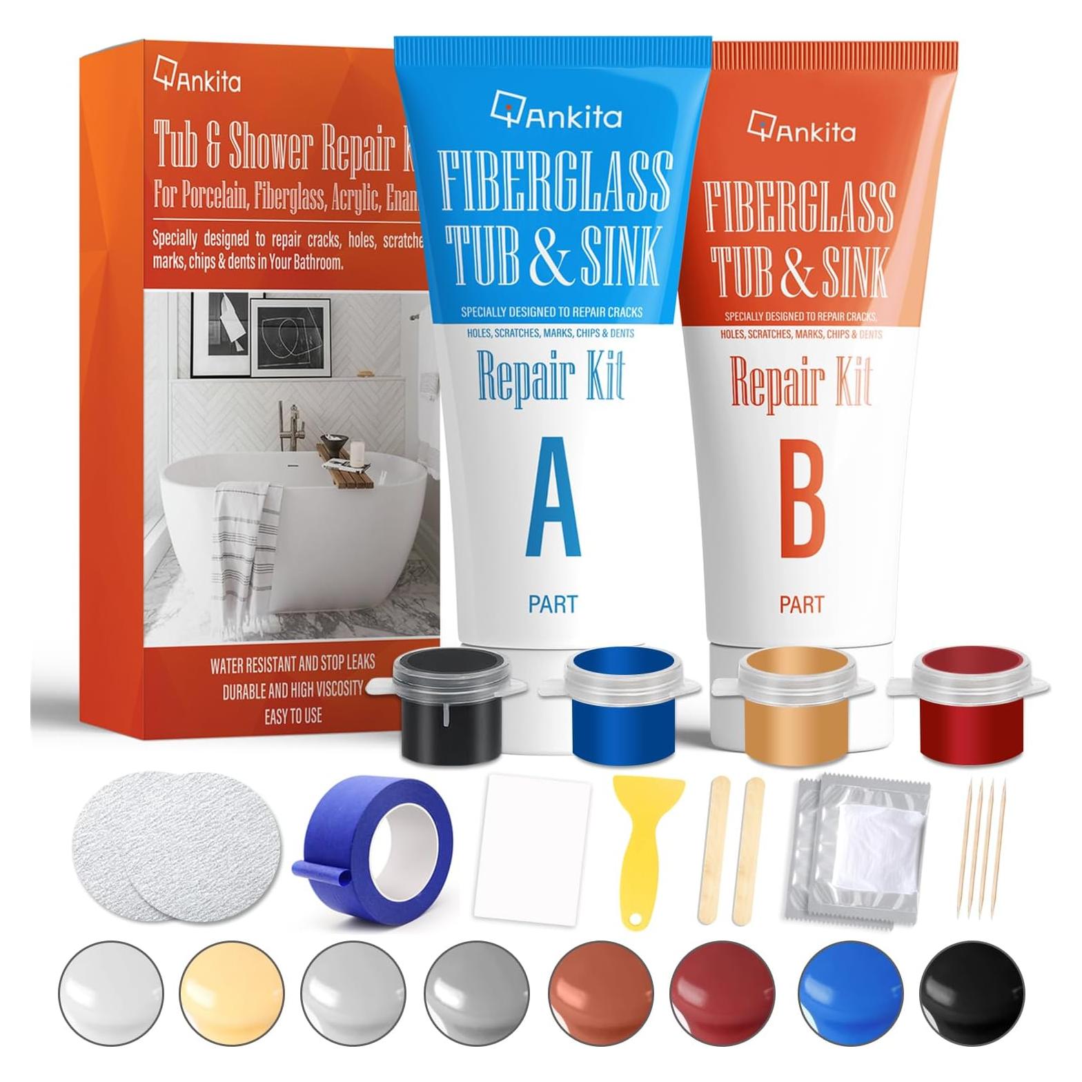 Kit de Reparación de Baño Ankita - Fibra de Vidrio y Acrílico