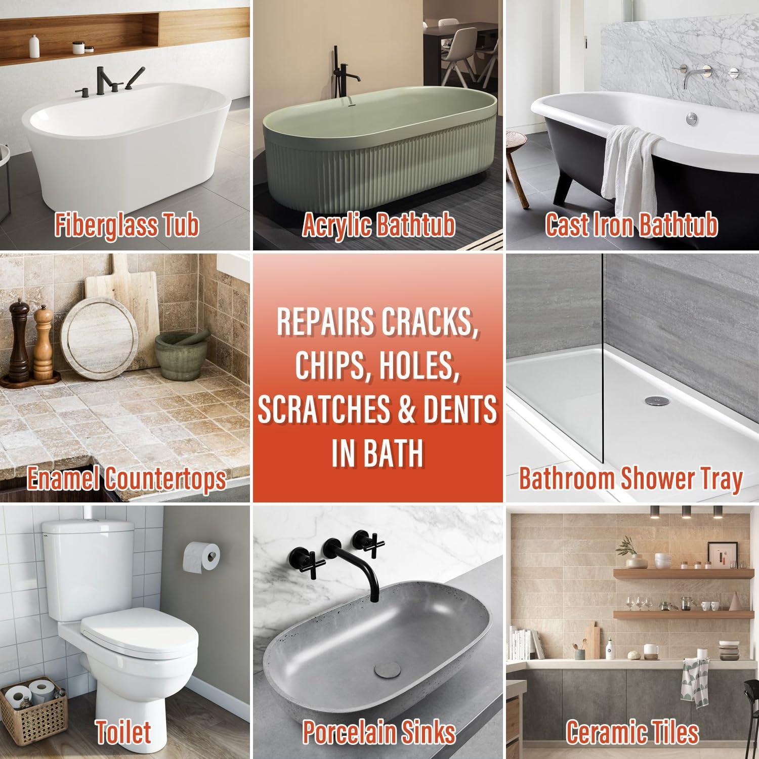 Kit de Reparación de Baño Ankita - Fibra de Vidrio y Acrílico