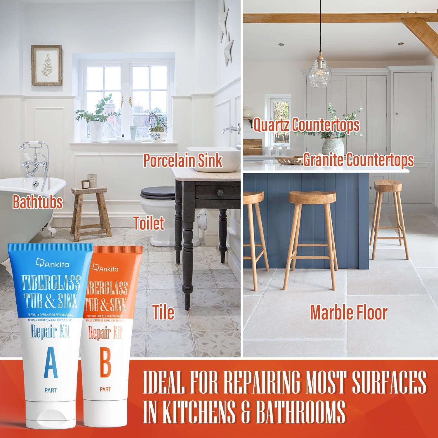 Kit de Reparación de Baño Ankita - Fibra de Vidrio y Acrílico