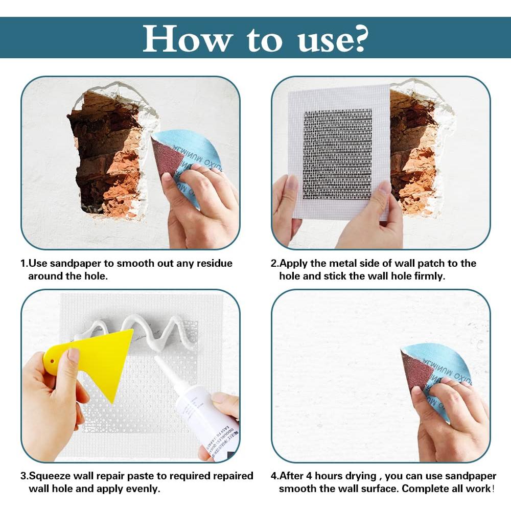 Kit de Reparación de Paneles de Yeso Tahikem 6 Pcs 4-6-8"