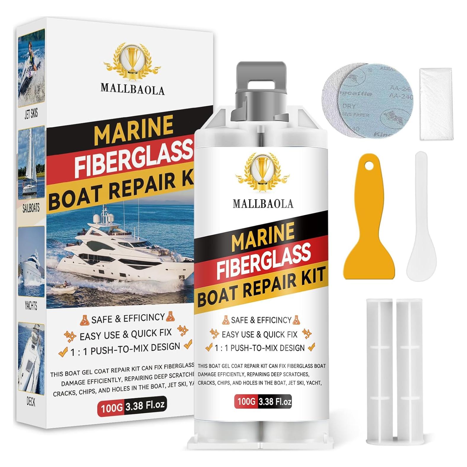 Kit de Reparación de Fibra de Vidrio Marino Mallbaola 100ml