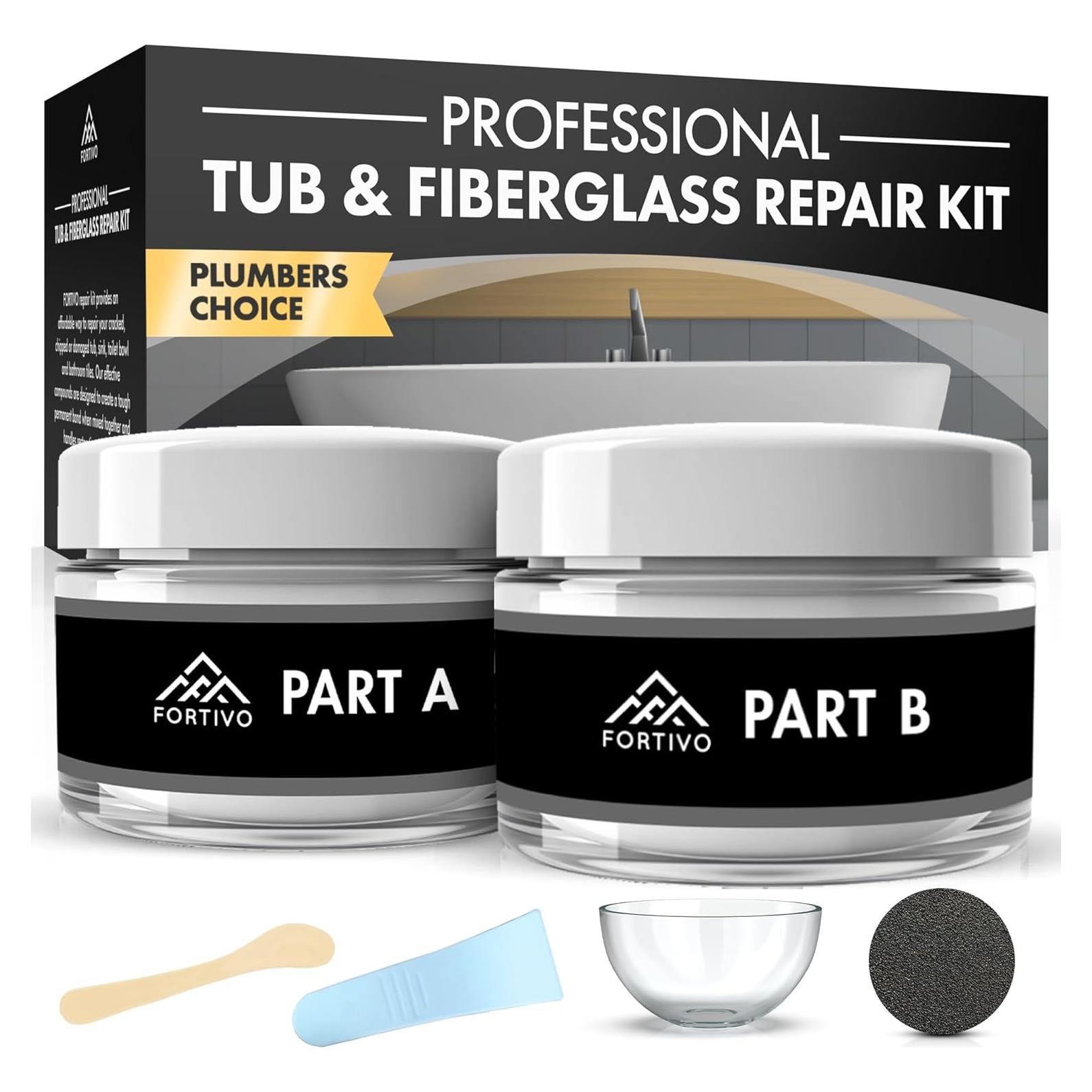 Kit de Reparación de Baños FORTIVO - Porcelana y Fibra de Vidrio