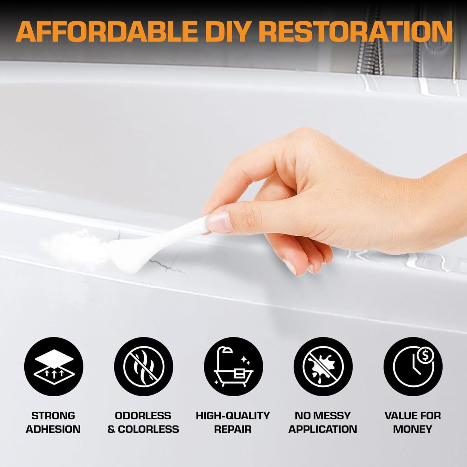 Kit de Reparación de Baños FORTIVO - Porcelana y Fibra de Vidrio