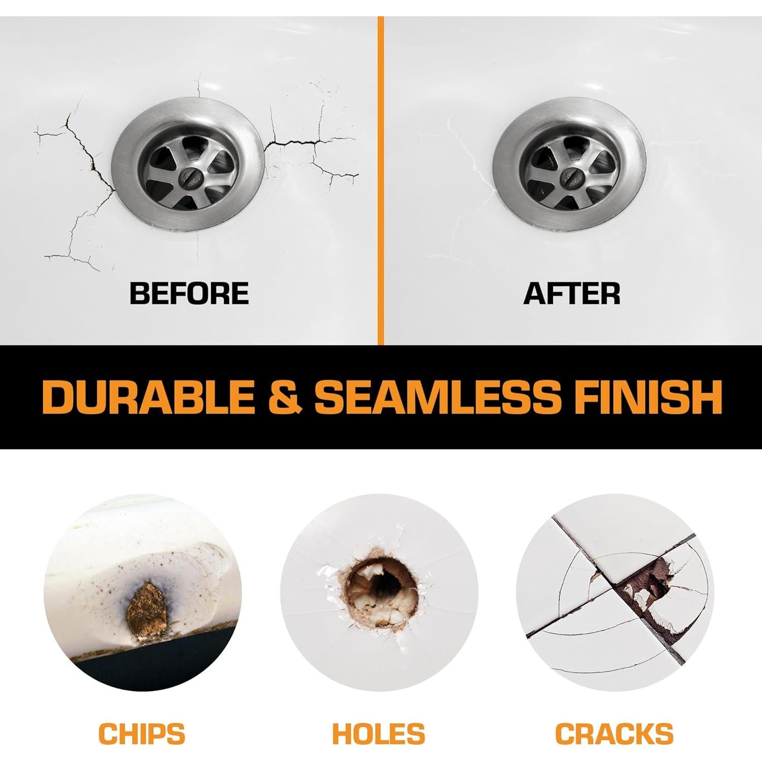 Kit de Reparación de Baños FORTIVO - Porcelana y Fibra de Vidrio