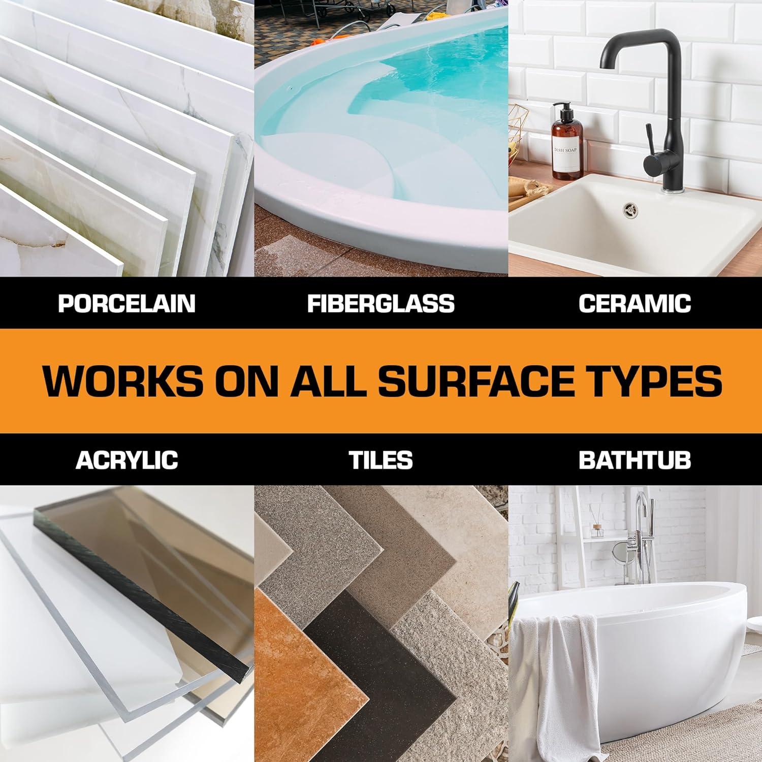 Kit de Reparación de Baños FORTIVO - Porcelana y Fibra de Vidrio