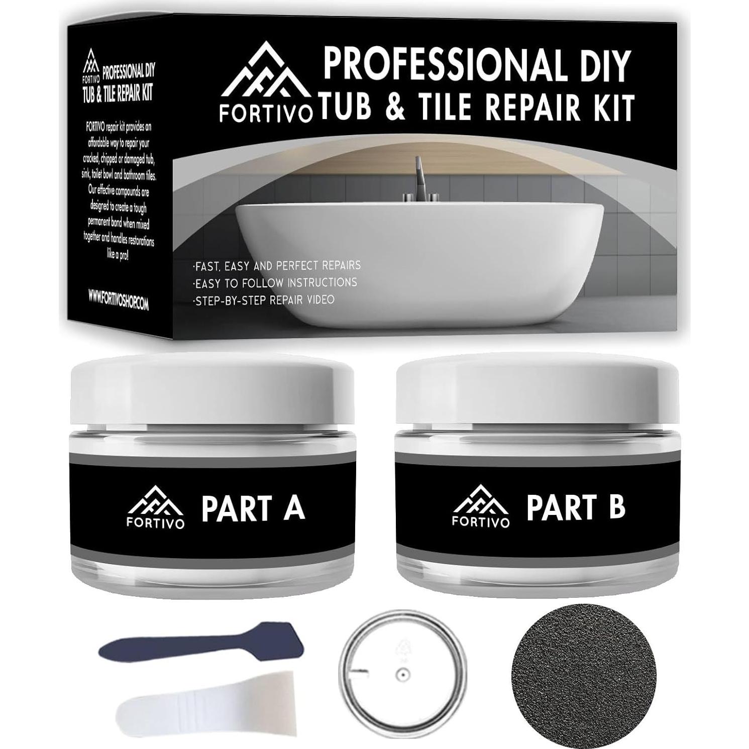 Kit de Reparación de Baños FORTIVO - Porcelana y Fibra de Vidrio