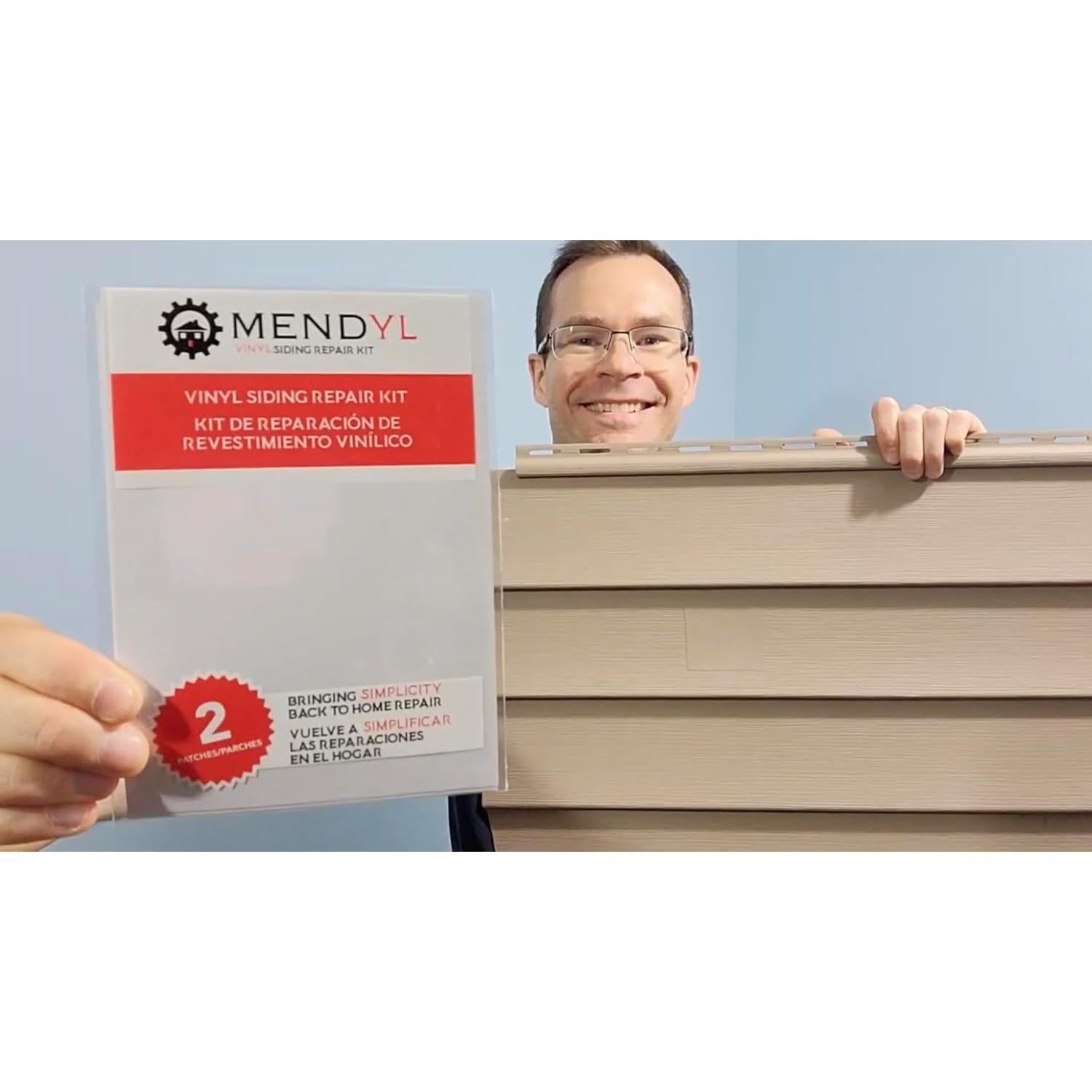 Kit de Reparación de Vinilo Mendyl - 2 Parche Autoadhesivo Blanco