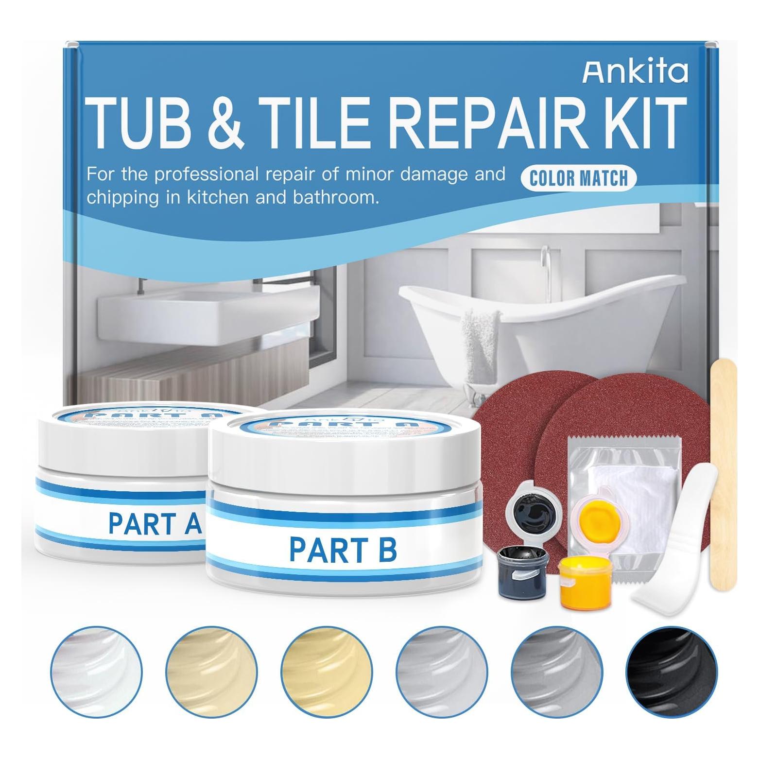 Kit de Reparación de Baños Ankita 3.7oz Fibra de Vidrio Impermeable