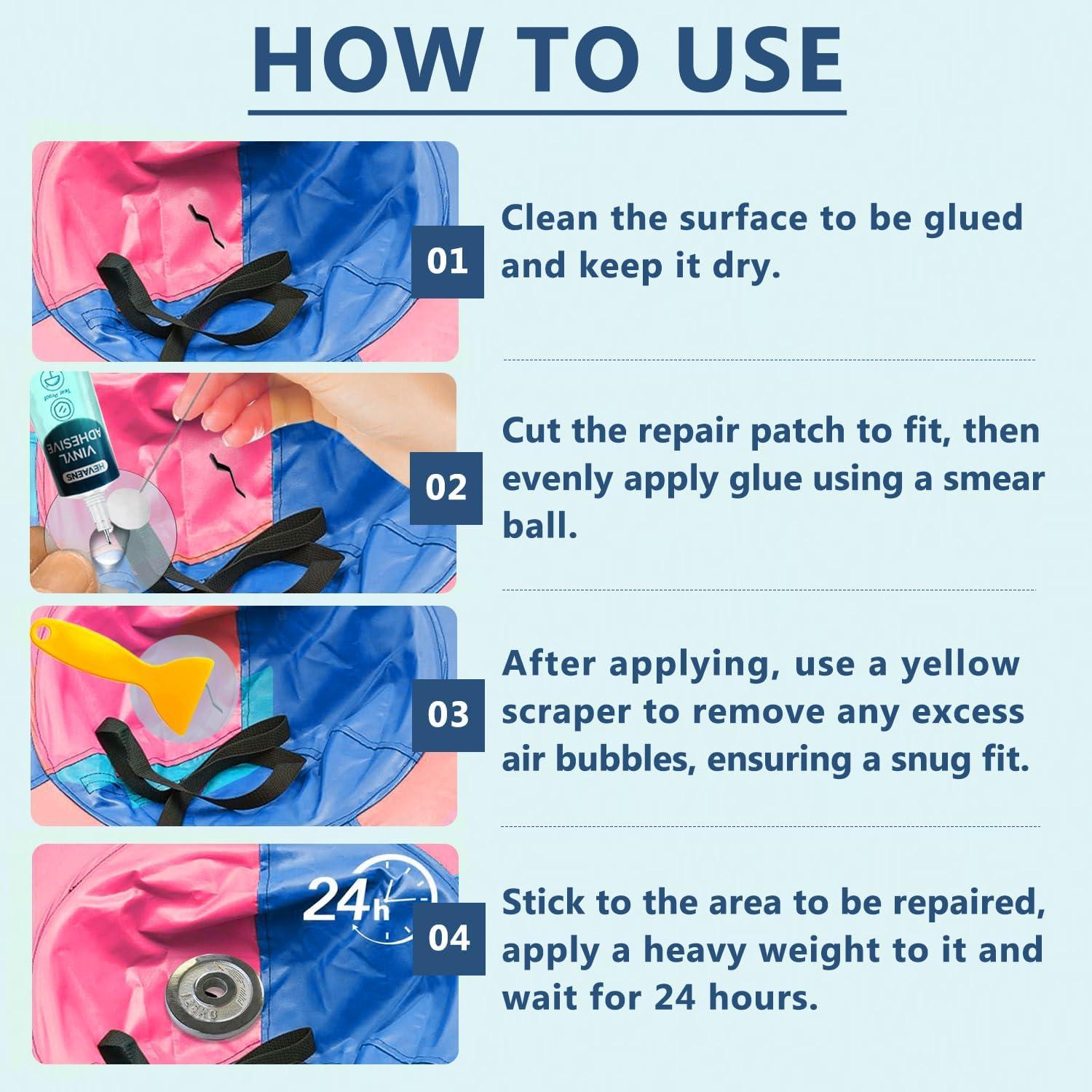 Kit de Reparación de Parche Inflable Hevaens 60ml Vinilo