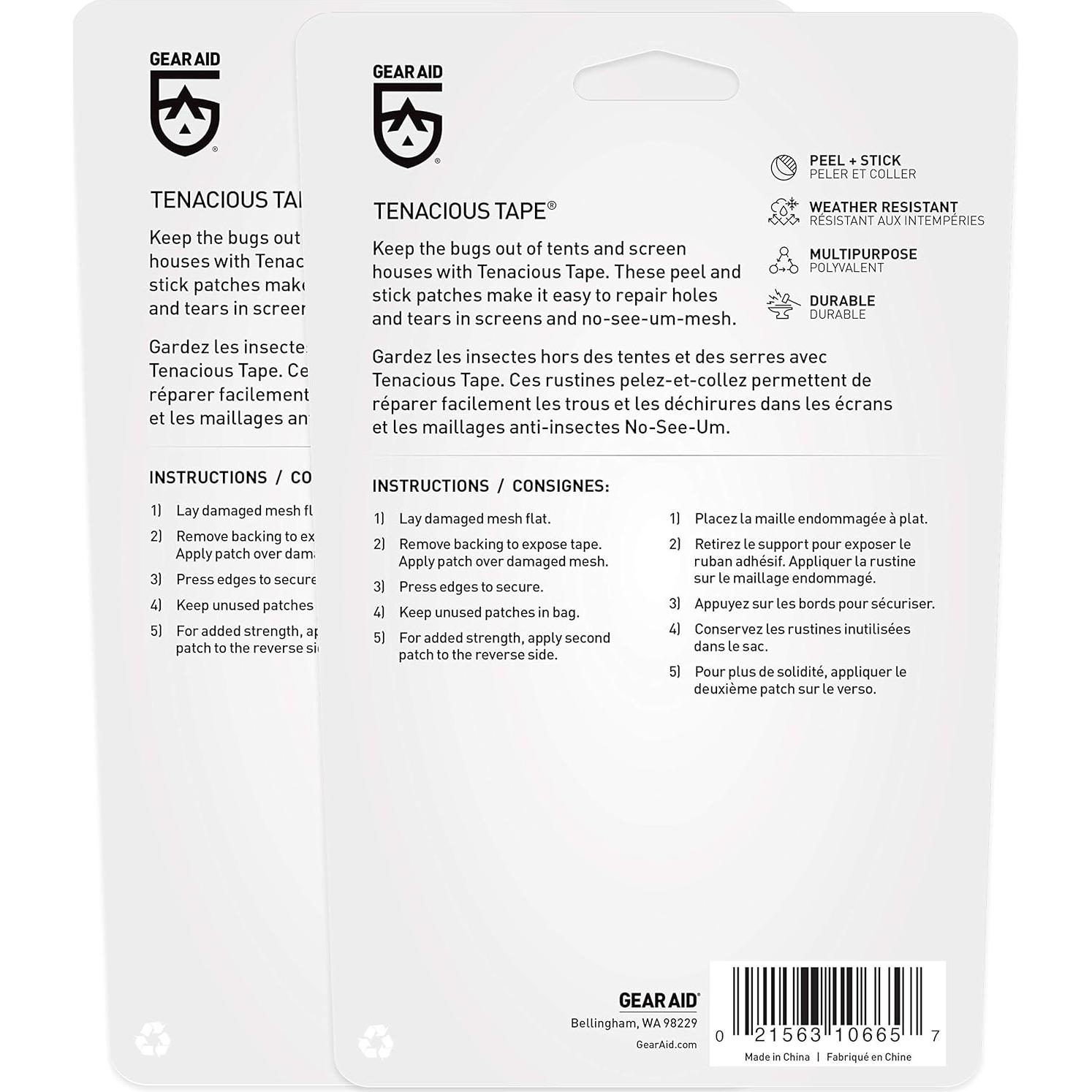 Parches de Malla GEAR AID Tenacious Tape 3" para Reparación