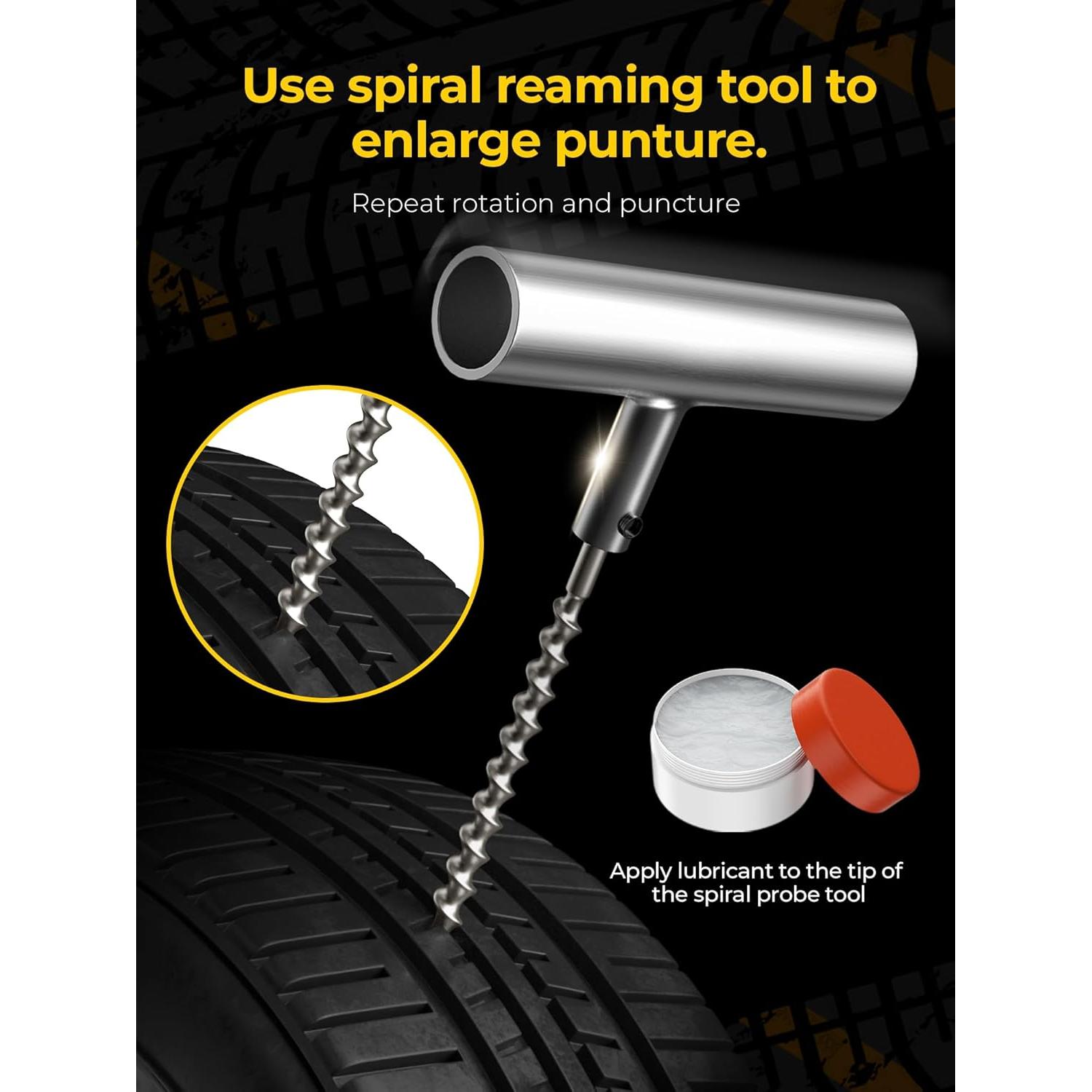 Kit de Reparación de Neumáticos AUTOWN 15 Piezas - Sellador 0.47L