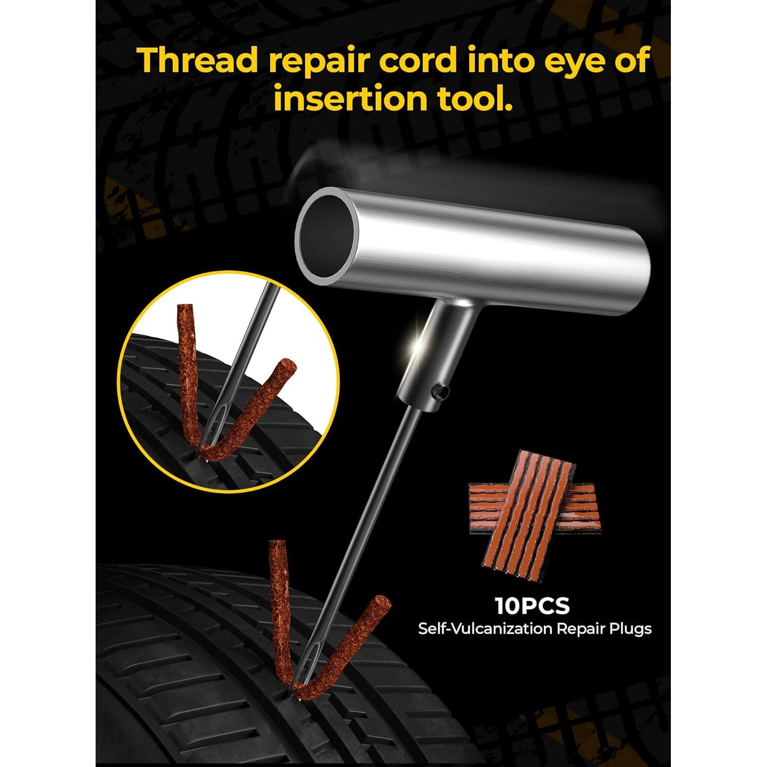 Kit de Reparación de Neumáticos AUTOWN 15 Piezas - Sellador 0.47L