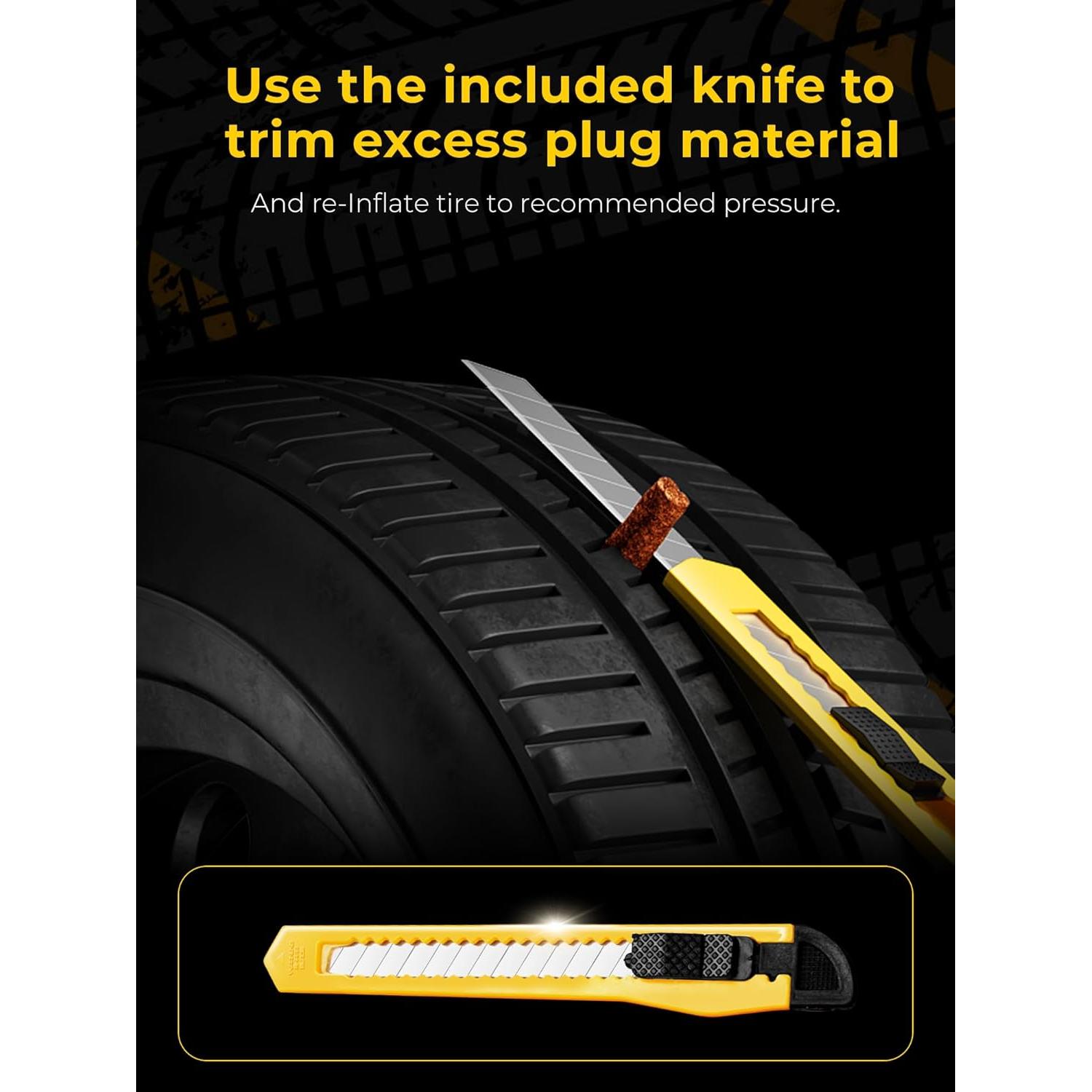 Kit de Reparación de Neumáticos AUTOWN 15 Piezas - Sellador 0.47L