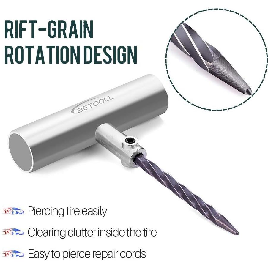 Kit de Reparación de Llantas BETOOLL 24 Pcs Universal para Coches y Motos