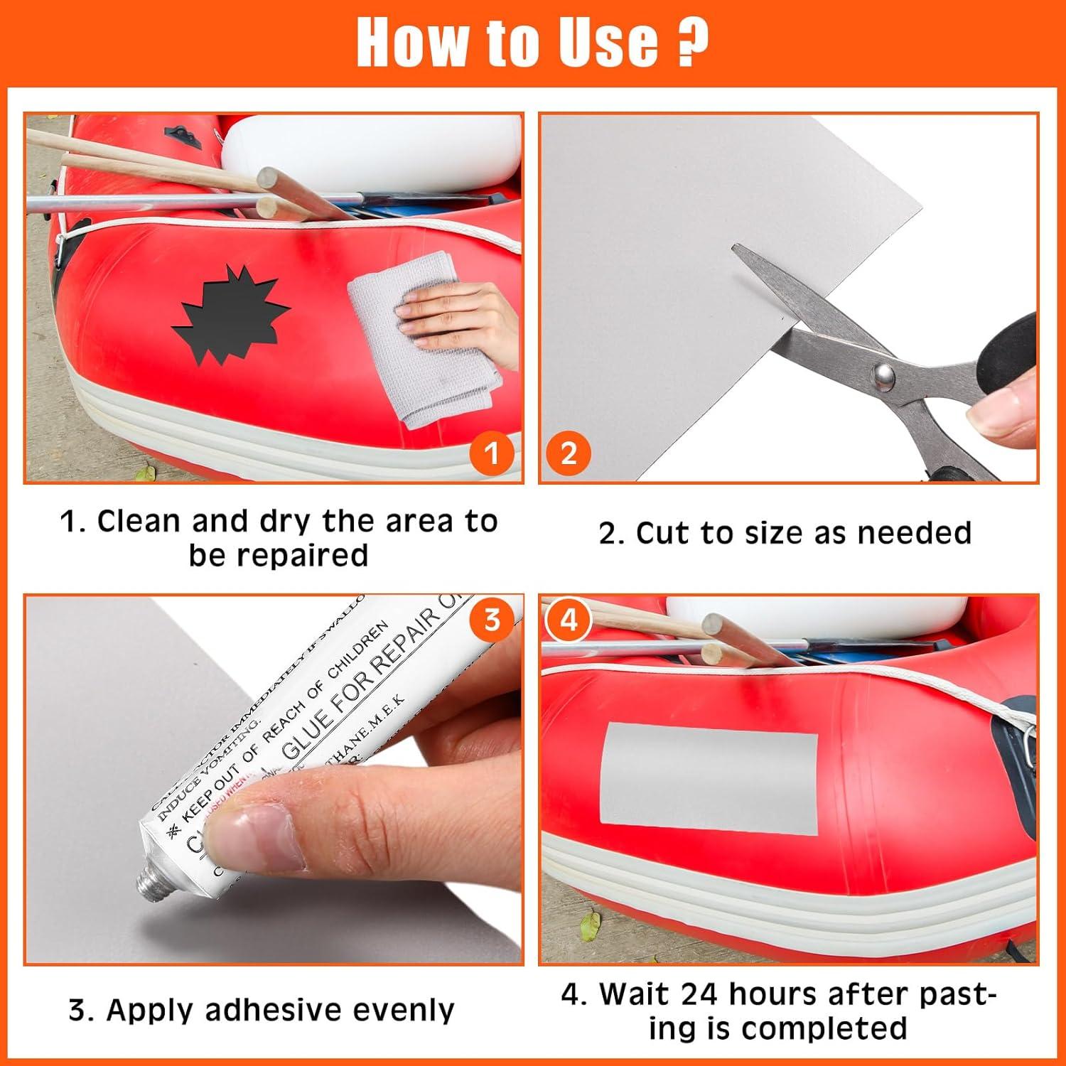 Kit de Reparación de Bote Inflable Gejoy MK4237 - 11 Piezas