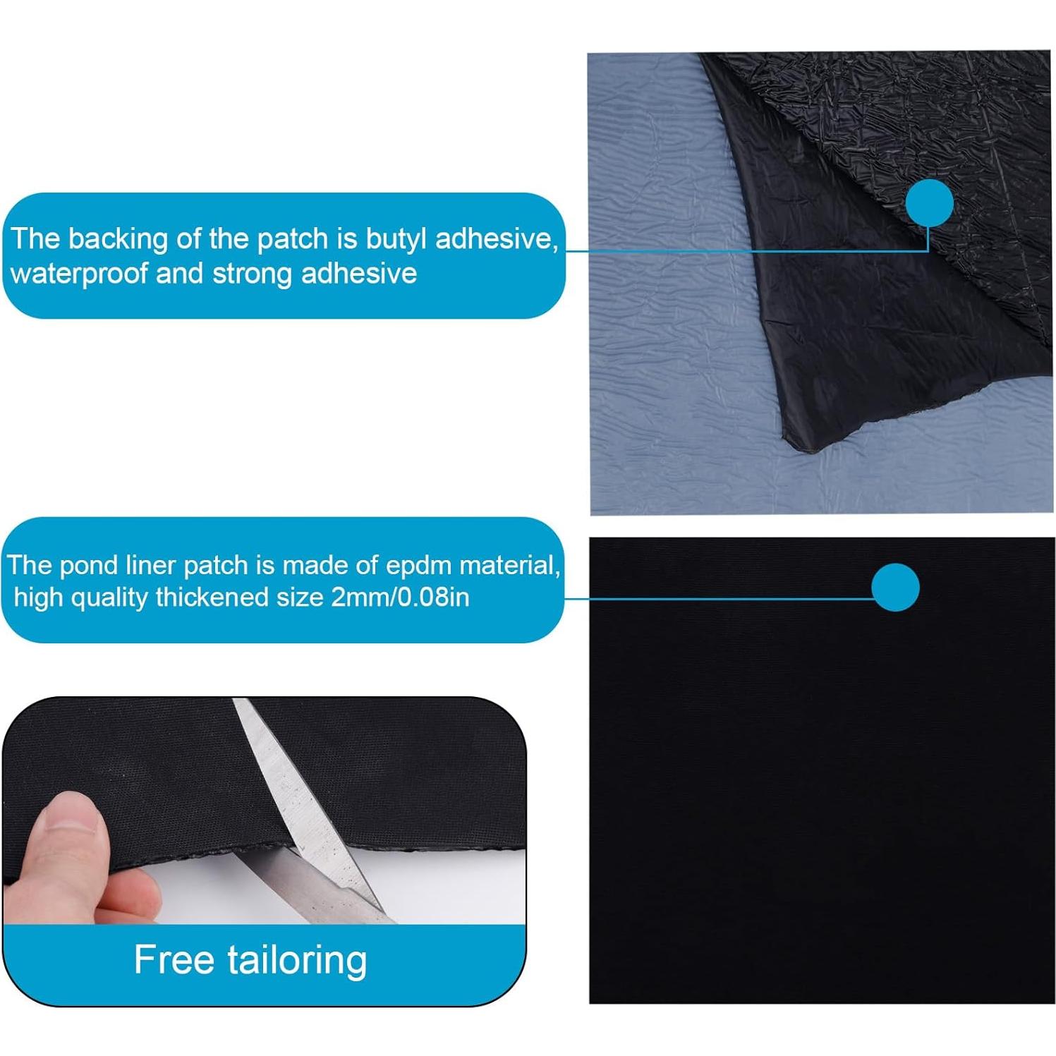 Kit de Parches de Reparación para Estanque BOXOB 20x20cm 2 Piezas