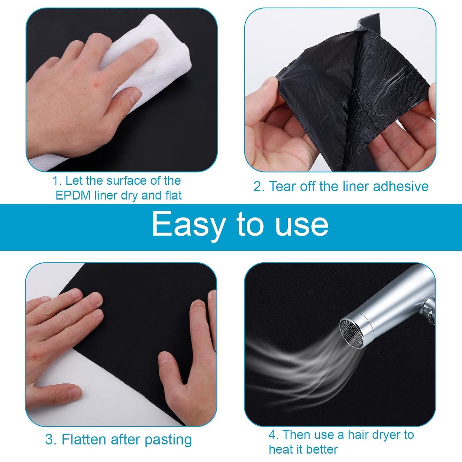 Kit de Parches de Reparación para Estanque BOXOB 20x20cm 2 Piezas