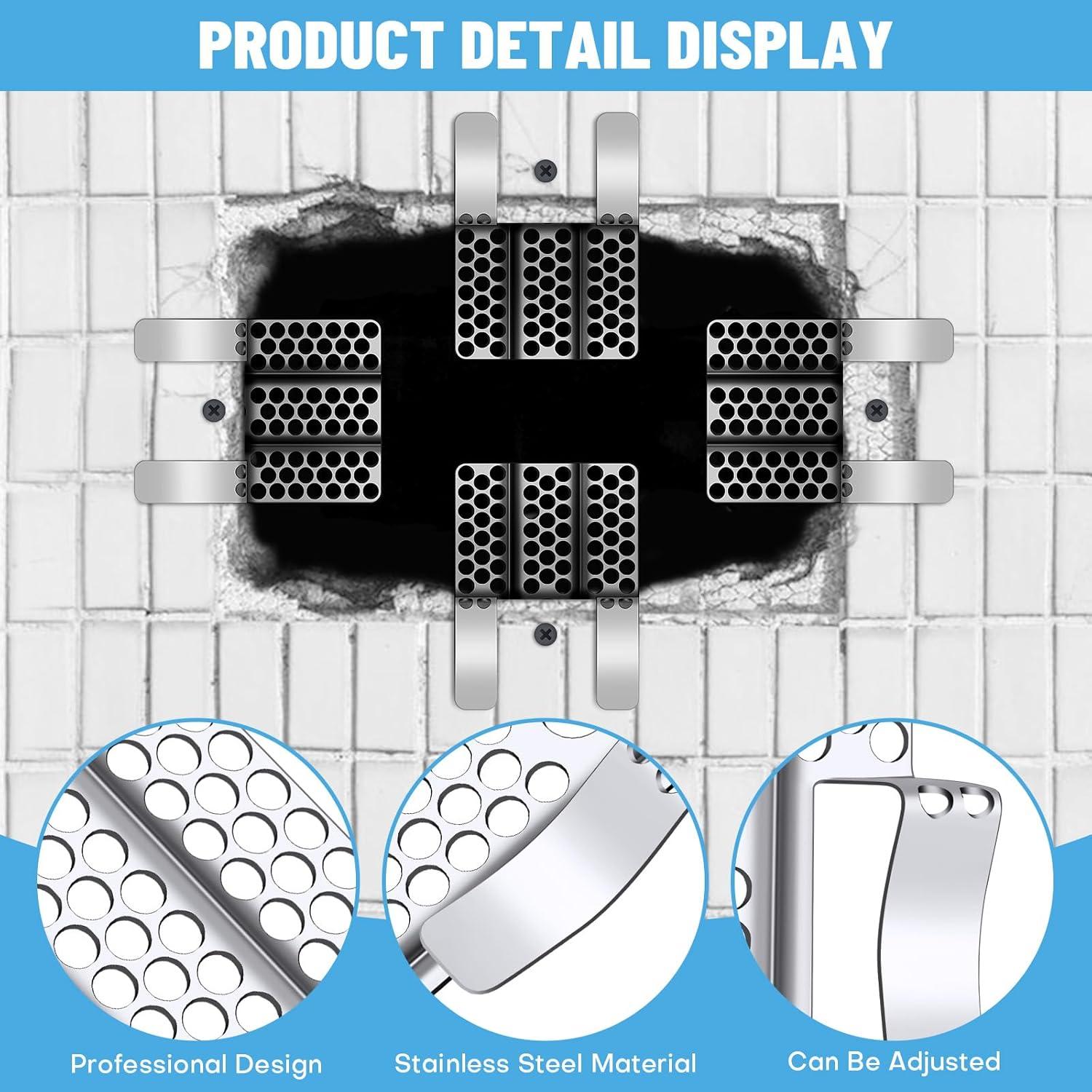 Kit de Reparación de Drywall Rolitwils 8 Clips Acero Inoxidable