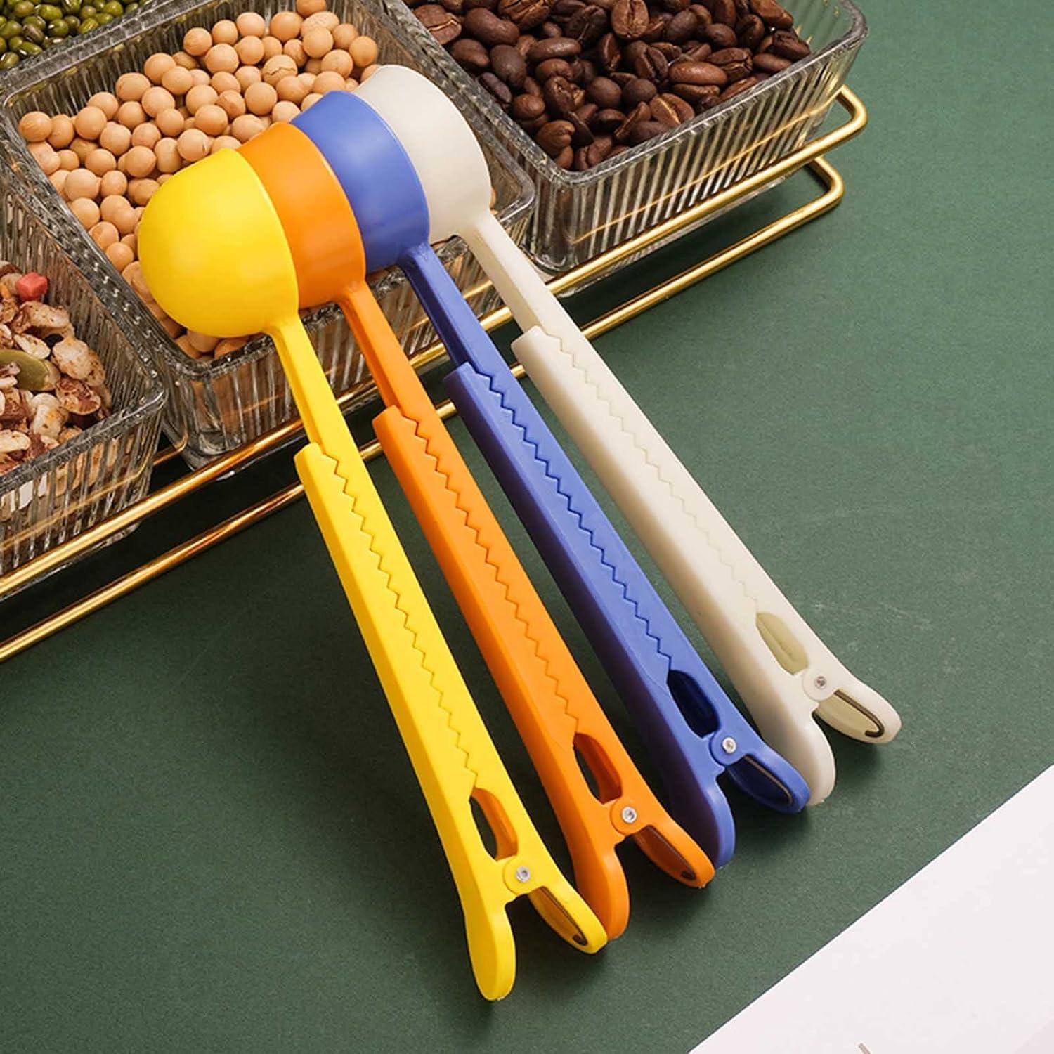 2 in 1 Measuring Spoon Sealing Clip Coffee Scoop for Espresso Tea Milk Protein Powder Bag Clamp Multifunctional Kitchen Accessories