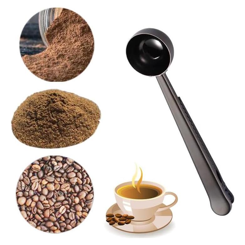 Cuchara Medidora de Café Acero Inoxidable con Clip 17.3 cm