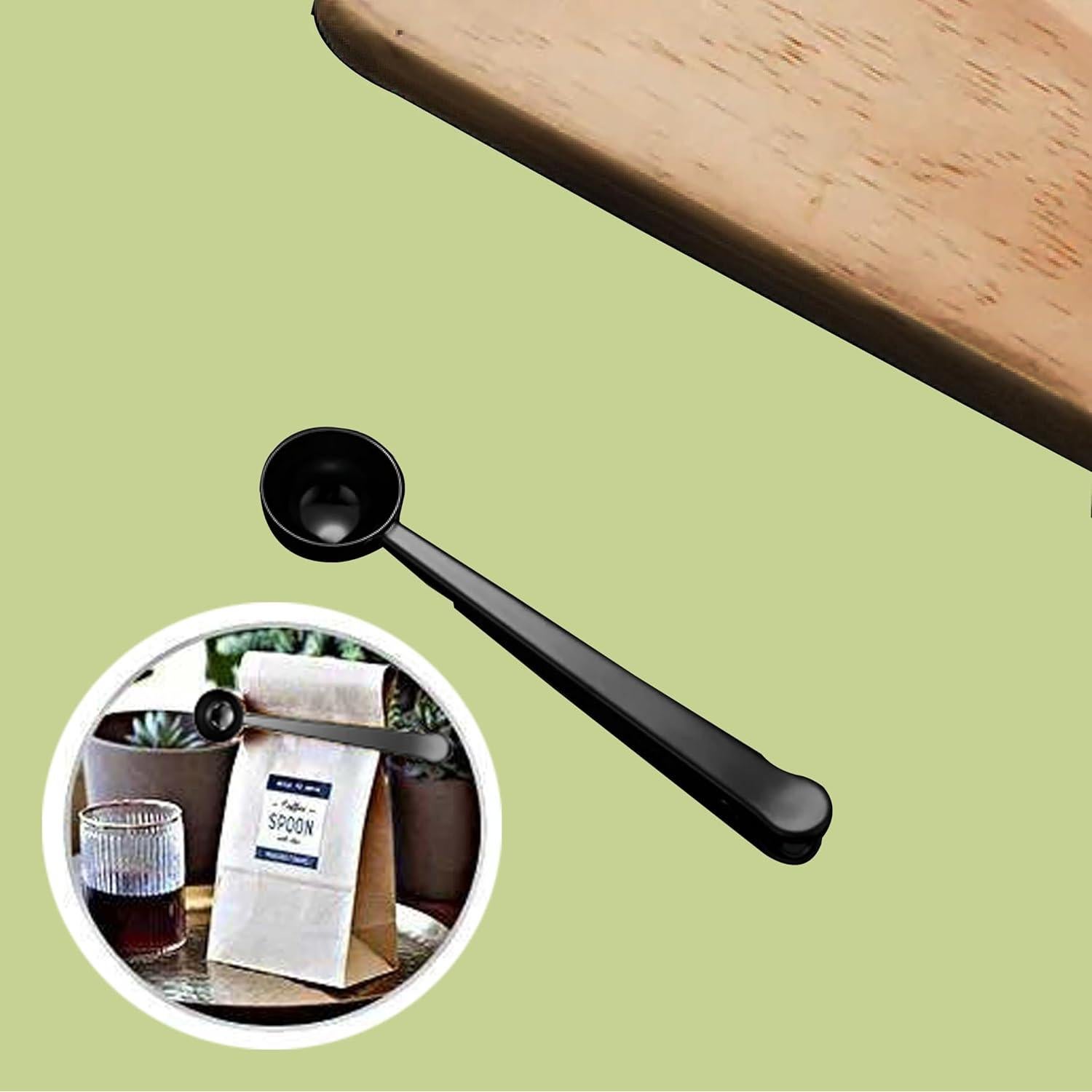 Cuchara Medidora de Café Acero Inoxidable con Clip 17.3 cm