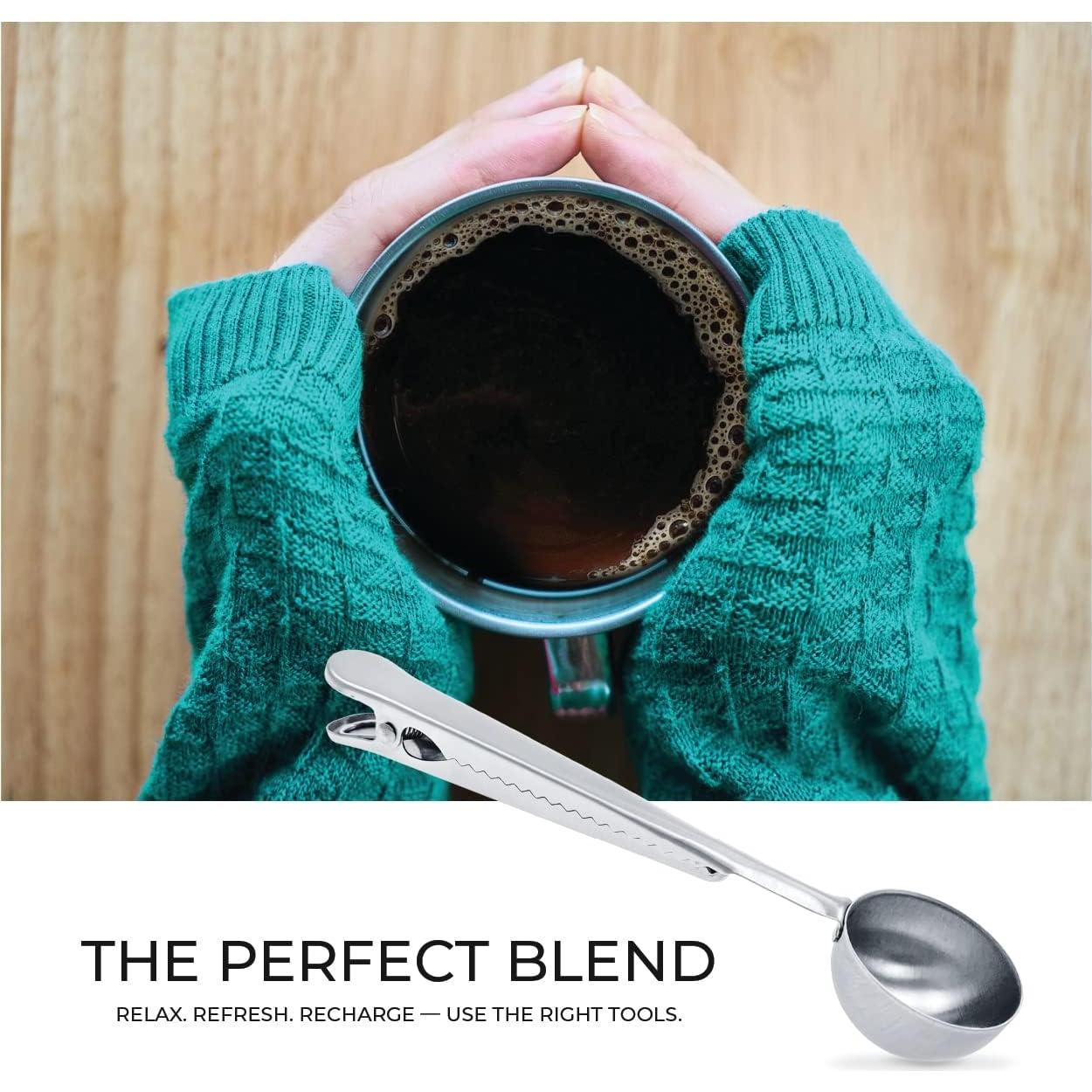 Cucharón de Acero Inoxidable iChewie con Clip para Café y Té