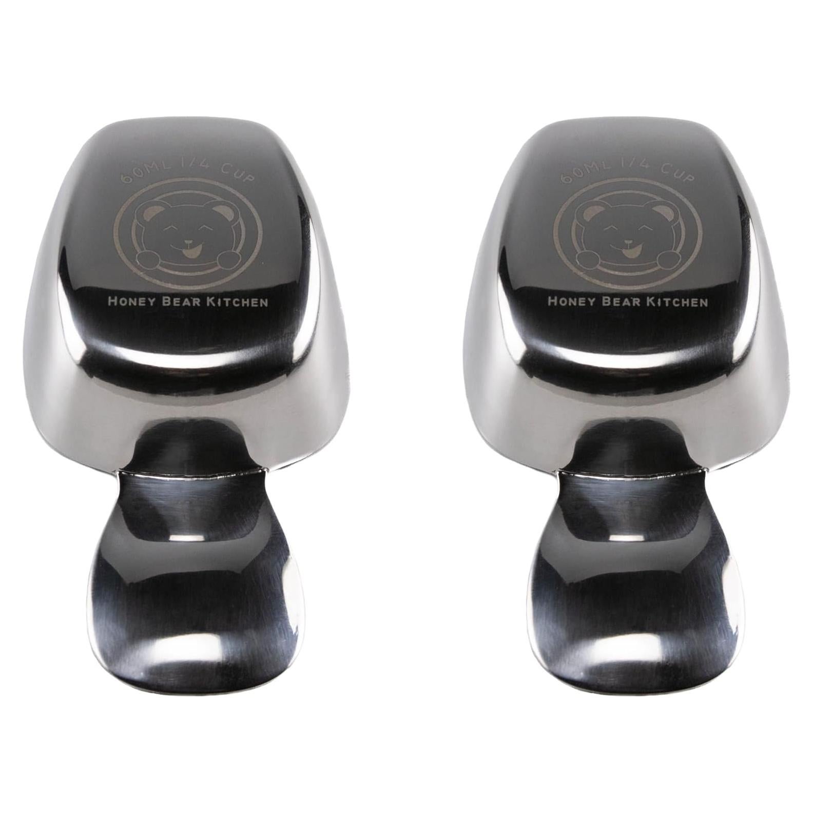Juego de 2 Cucharas Medidoras 1/4 Taza 60 ml Honey Bear Kitchen