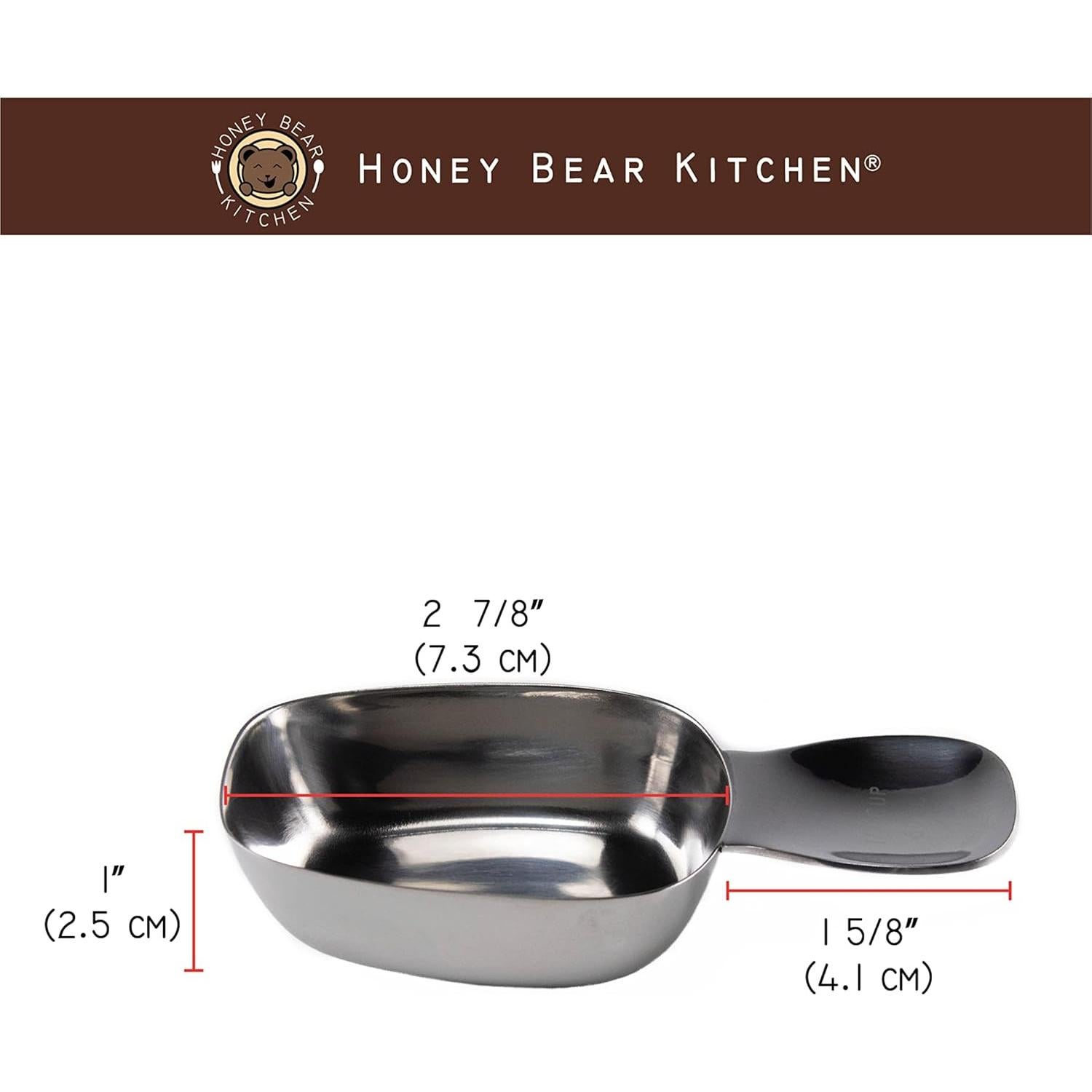 Juego de 2 Cucharas Medidoras 1/4 Taza 60 ml Honey Bear Kitchen
