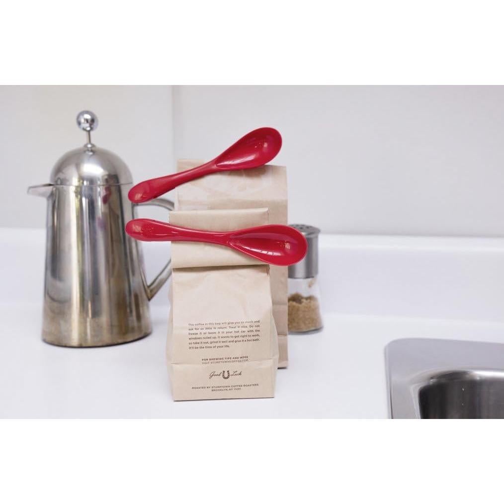 Cuchara Clip Kikkerland Roja Set de 2 para Café y Té
